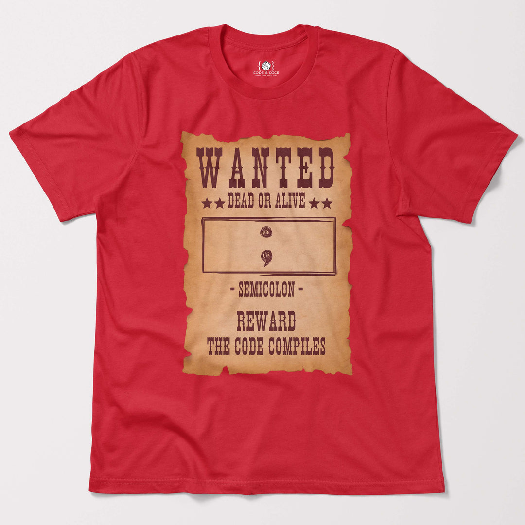 Wanted: Semicolon – Dead or Alive t-shirt