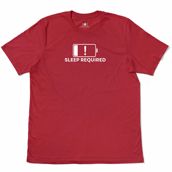 Low Battery: Sleep Required t-shirt