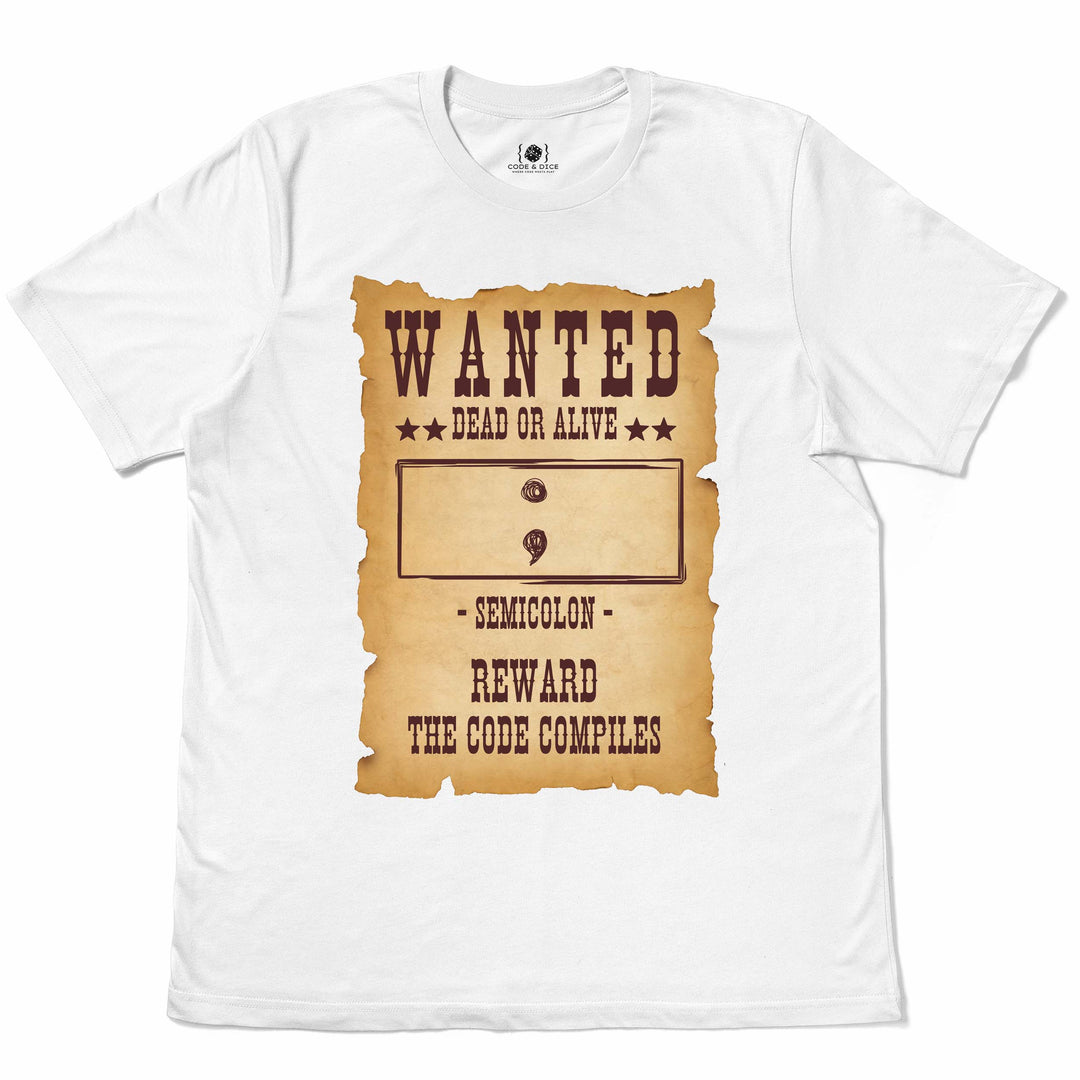 Wanted: Semicolon – Dead or Alive t-shirt